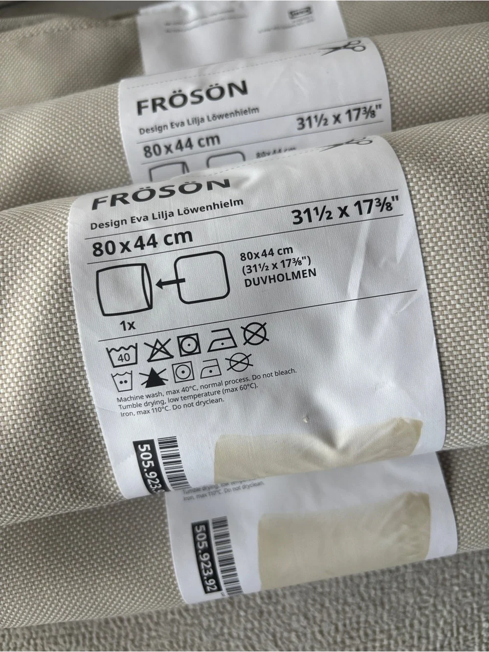 LOT 4 IKEA FRÖSÖN Cover For BACK CUSHION Outdoor Beige 505 923 92- 31 1/2x17 3/8